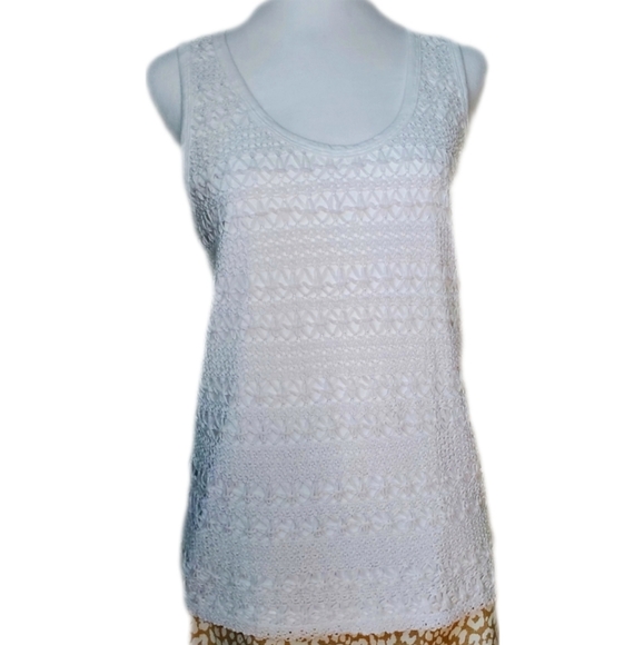 J Crew Factory NWT Crochet Tank Top, White, Size S - Picture 1 of 7